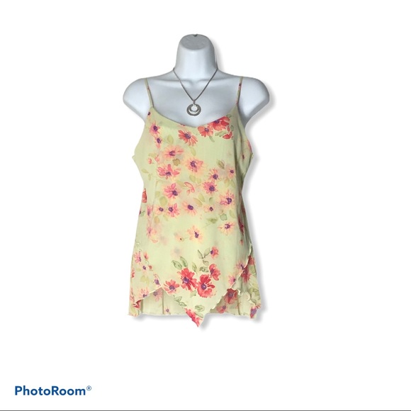 🛍Cool wear USA Asymmetrical Sleeveless Floral Top - Picture 2 of 5
